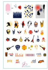 Steel Stamping Plate (14cm x 9cm) CJS- 121 Rock On!