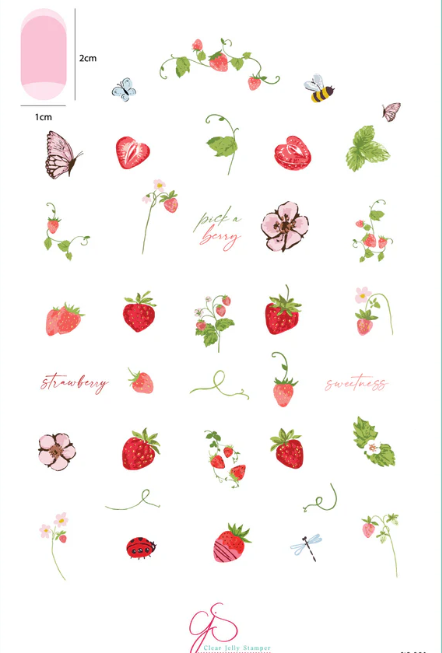 Steel Stamping Plate (14cm x 9cm) CJS-351 Strawberry Sweetness