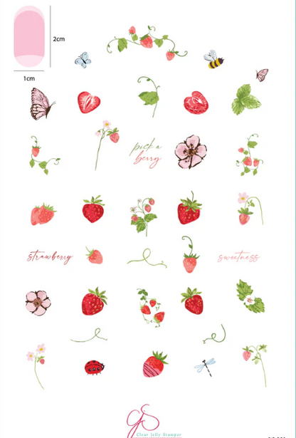 Steel Stamping Plate (14cm x 9cm) CJS-351 Strawberry Sweetness