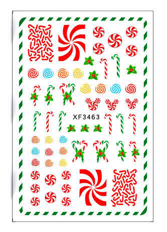 Christmas Stickers Candy Canes XF3463