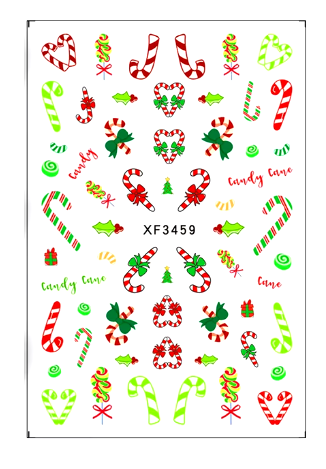 Christmas Stickers Candy Canes XF3459