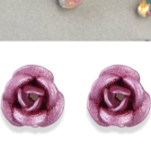 Metal Rose Charms Light Pink 4pc