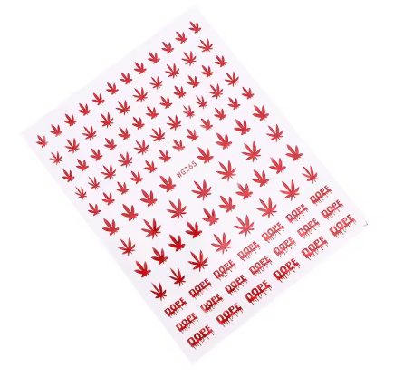 Pop Finger Weed stickers red WG265