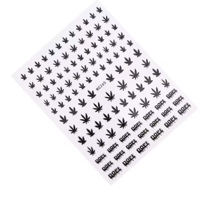 Pop Finger Weed stickers black