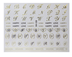 Alpahabet Stickers Gold/Black DH158