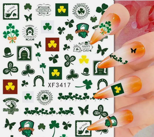 St.Patricks Day Stickers Shamrocks XF3417