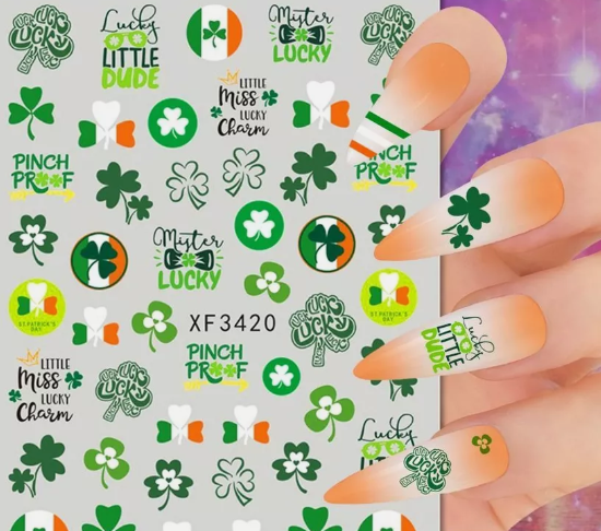 St.Patricks Day Stickers Shamrocks XF3420