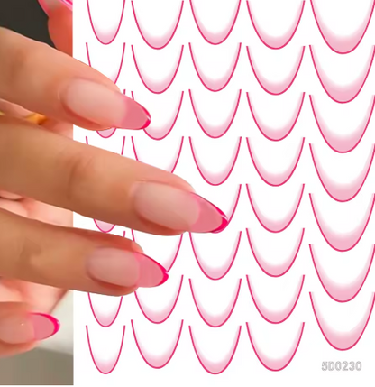 French Tip Stickers Gradient Pink 5D0230