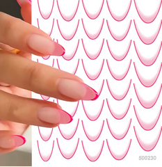 French Tip Stickers Gradient Pink 5D0230