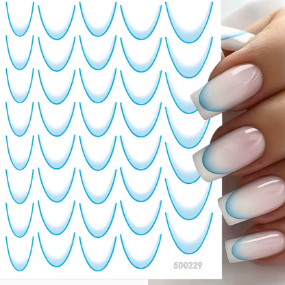 French Tip Stickers Gradient Blue 5D0229