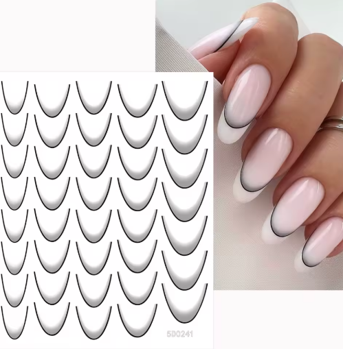French Tip Stickers Gradient Black 5D0241