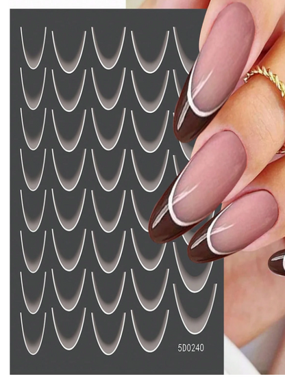 French Tip Stickers Gradient White 5D0240