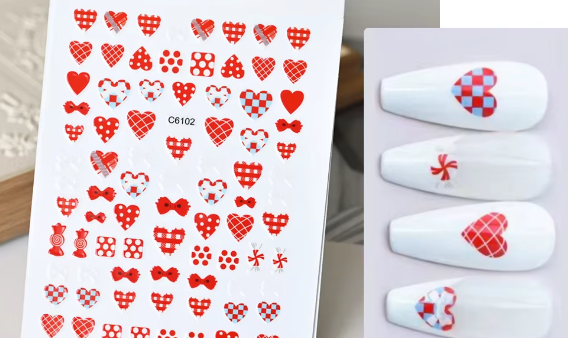 Heart Stickers C6102