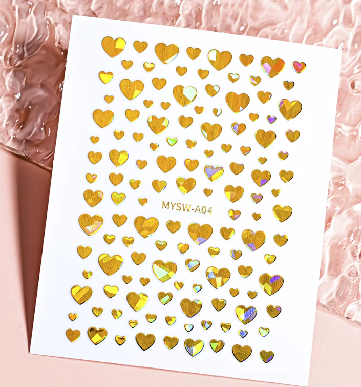 Heart Stickers Gold Laser MYSWA04