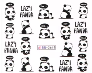 Water Decal Pandas BN-2619