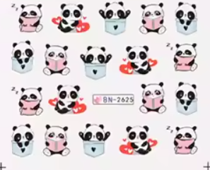 Water Decal Pandas BN-2625