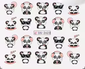 Water Decal Pandas BN-2623