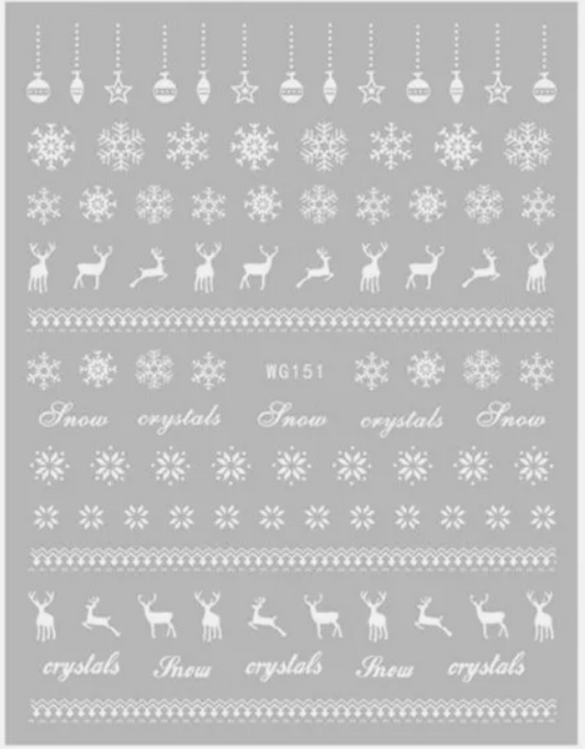 Christmas Stickers A-1701 White Snowflake