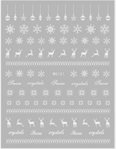 Christmas Stickers A-1701 White Snowflake