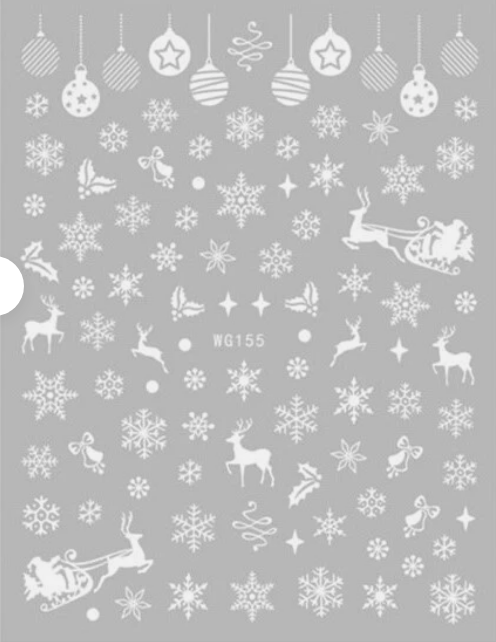 Christmas Stickers A-1702 White Snowflake