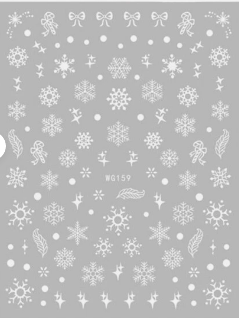 Christmas Stickers A-1704 White Snowflake