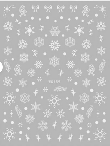 Christmas Stickers A-1704 White Snowflake