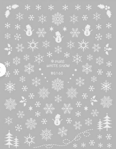 Christmas Stickers A-1705 White Snowflake