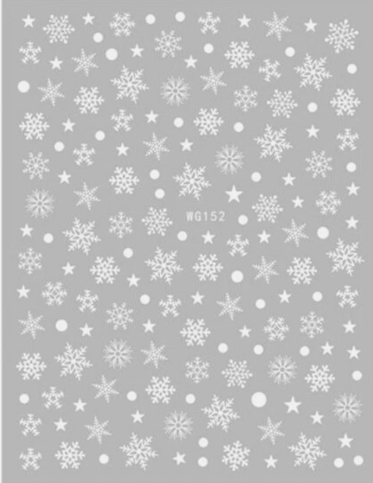 Christmas Stickers A-1708 White Snowflake