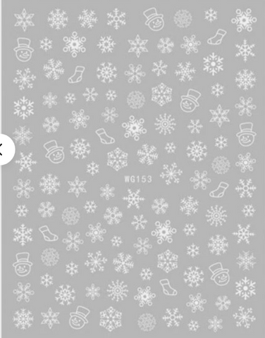 Christmas Stickers A-1712 White Snowflake