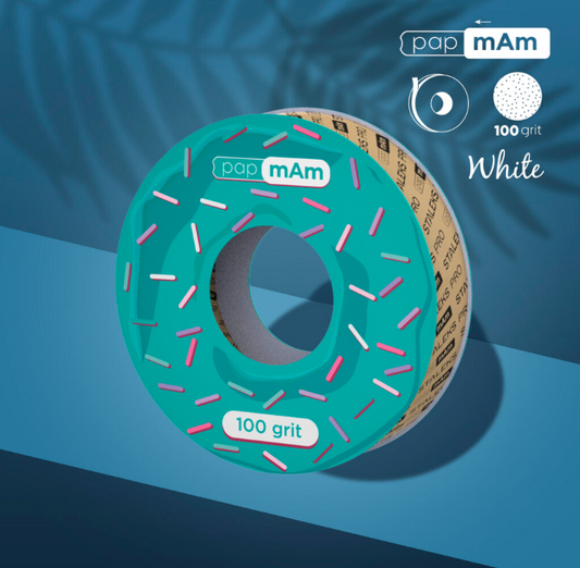 White Disposable Abrasive Tape PapmAm  Expert Without Case 100 Grit ATSC-100W (80 FILES)