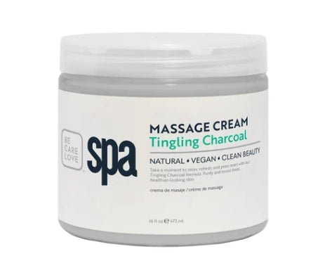 Tingling Charcoal Massage Cream – Detoxing & Purifying Body Moisturizer 16 oz