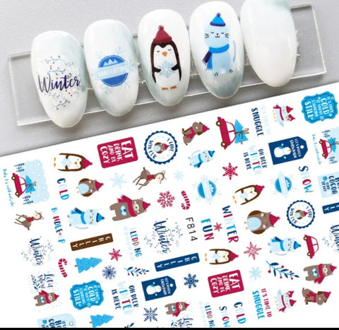 Christmas Bears and Penguins Stickers F814