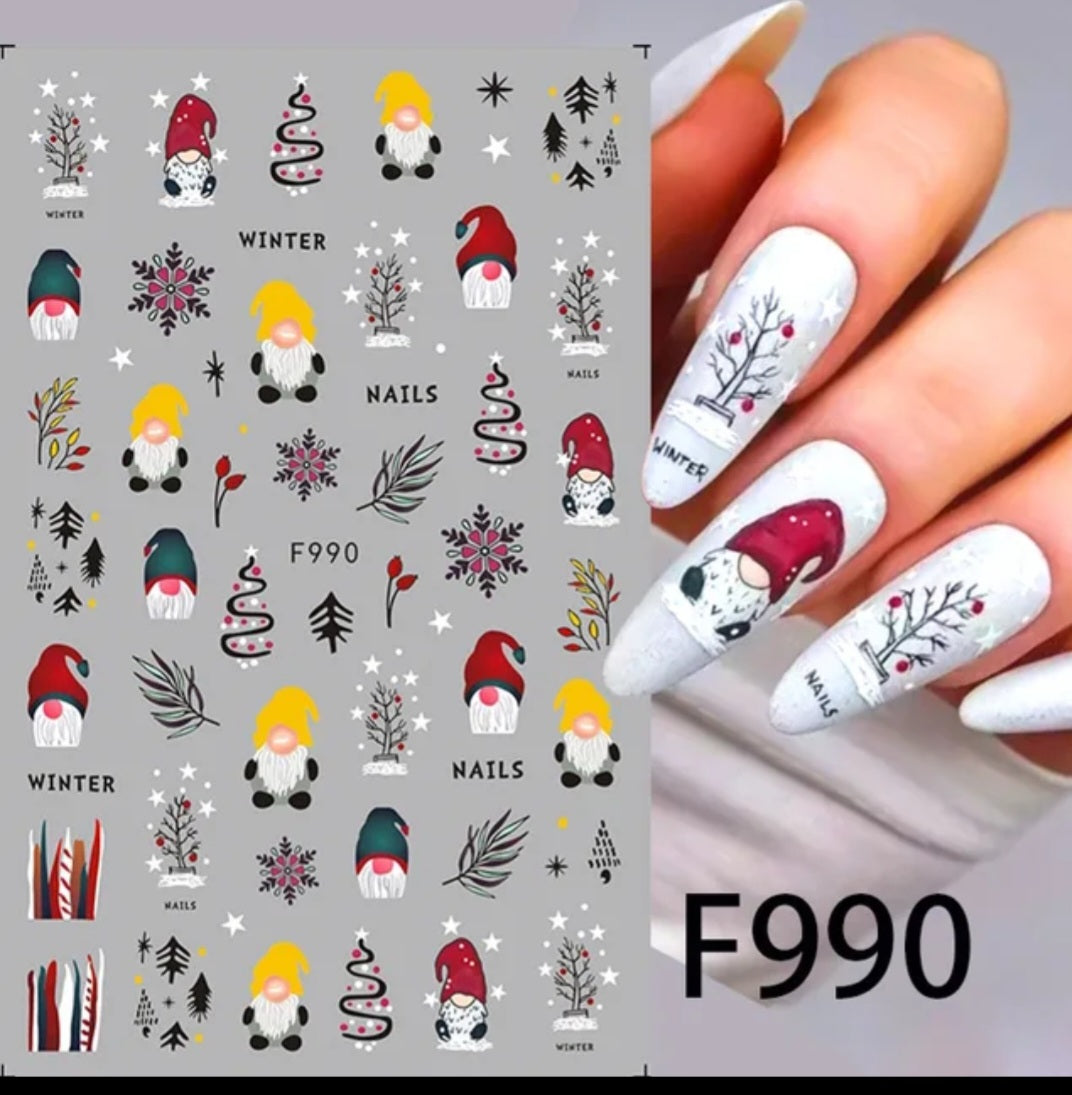 Christmas Gnomes Stickers F990