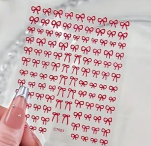 Bow Stickers Red C7502