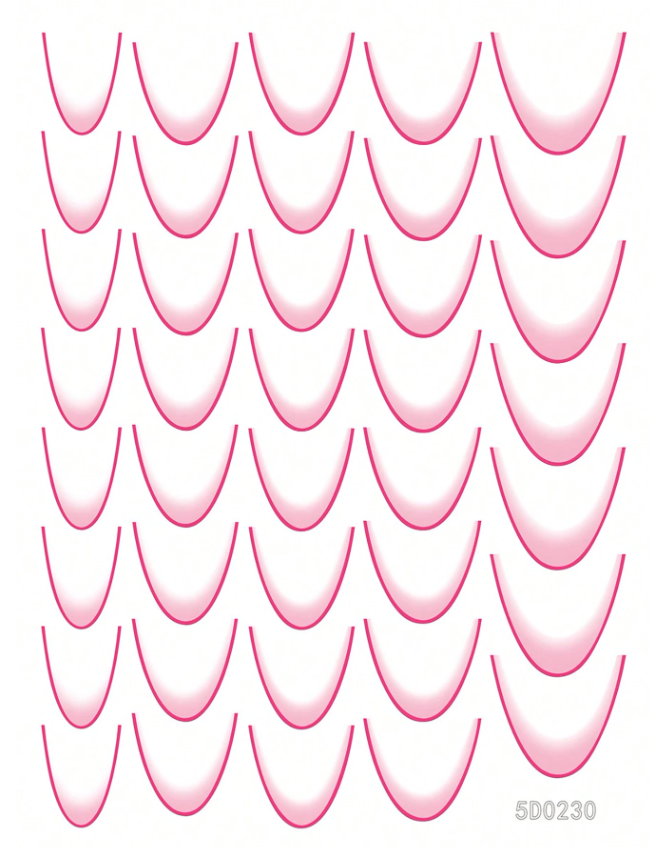 French Tip Stickers Gradient Pink 5D0230