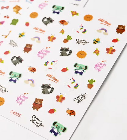 Animal Stickers Raccoon/Elephant C4005