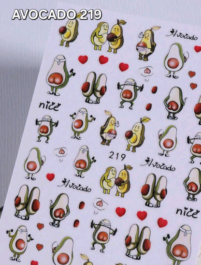 Food Stickers Avocado 219
