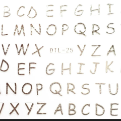 Alphabet stickers Silver DTL25