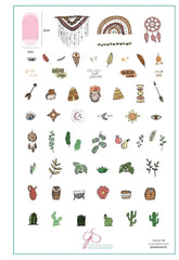 Steel Stamping Plate (14cm x 9cm) CjS-78 Sketched Art by @barbrafeszyn