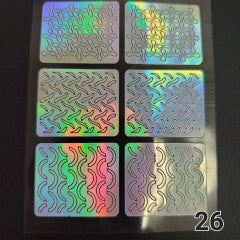 Sticker Stencil #26 (6 stickers, 1 sheet) Swirl Abstract