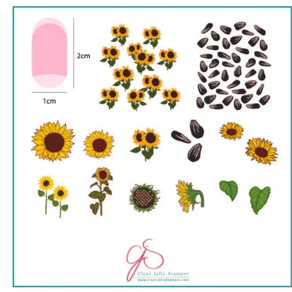 Plaque d'estampage en acier (8 x 8) CJS- 163 Tournesols