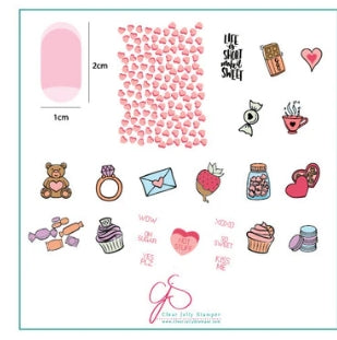 Plaque d'estampage en acier (8 x 8) CjSV-23 Bonbons et friandises