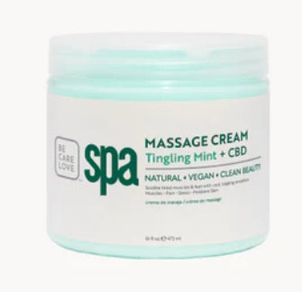 Crème de massage à la menthe picotante et au CBD 16 oz