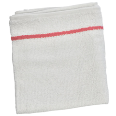 Towel Pro 'White w/Cherry Stripe' 16"x 27" (12 pk)