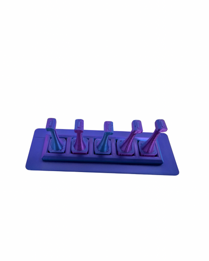 Nail tip display 6pc purple/blue