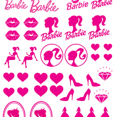 Water Decal Barbie 1 (Pink)