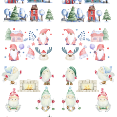 Water Decal Clay gnome Winter
