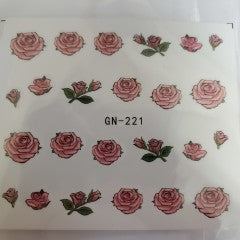 Water Decal pink roses GN- 221