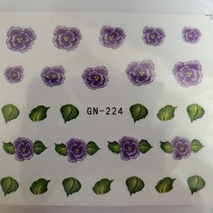 Water Decal Purple Flowers GN-224