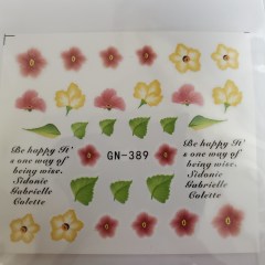 Water Decal Flower & leaves GN-389